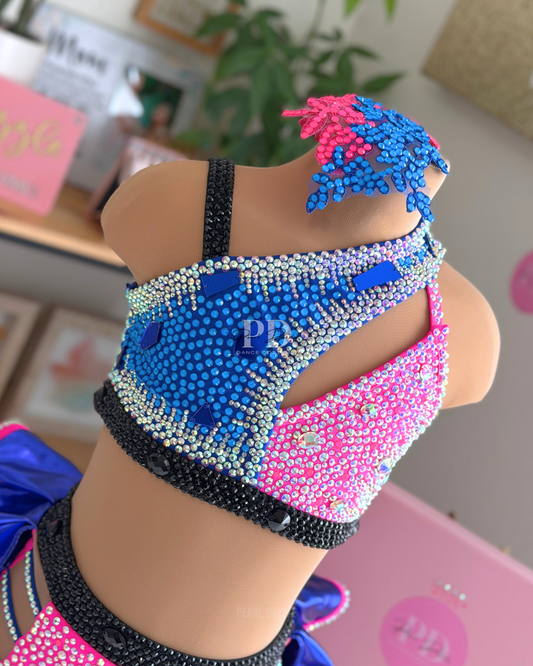 Ready to Ship – CS (5-6Y) Hot Pink &Blue Ruffles Jazz Costume