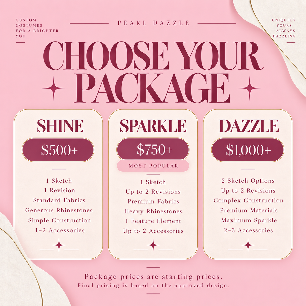 Pearl Dazzle Solo  Full Custom Costume Booking 26/27