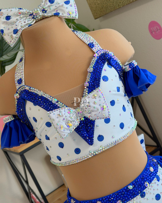 Ready to Ship-CXL/AXXS(12-14Y) – Polka Pop Blue dance costume