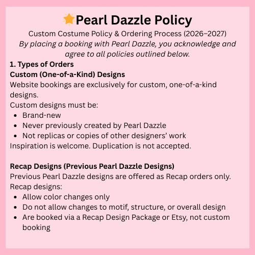 Pearl Dazzle Solo  Full Custom Costume Booking 26/27