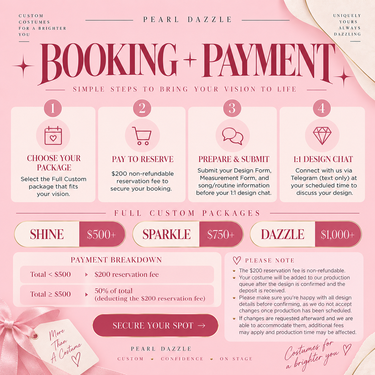 Pearl Dazzle Solo  Full Custom Costume Booking 26/27