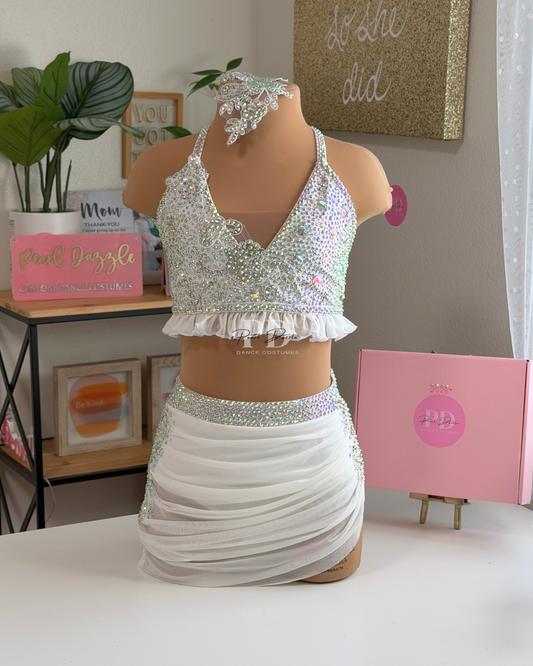 Ready to Ship – AXXS/AXS Ivory Diamond Lyrical / Contemporary Dance Costume