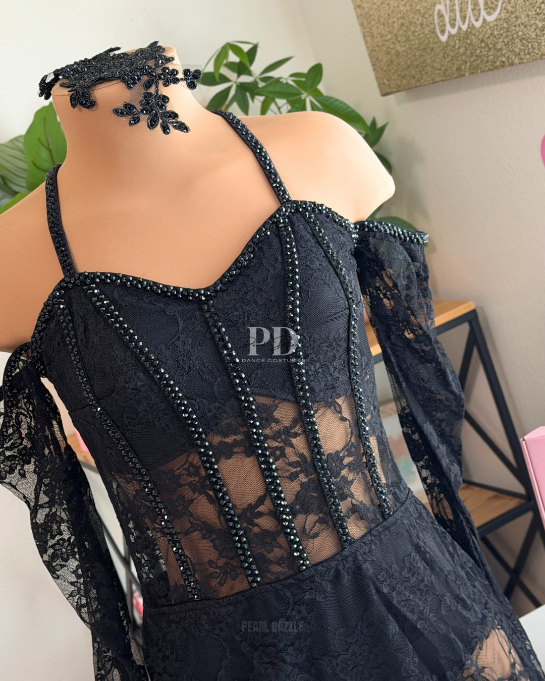 Ready to Ship-Adult Small – Black Lace Contemporary/Lyrical Costume