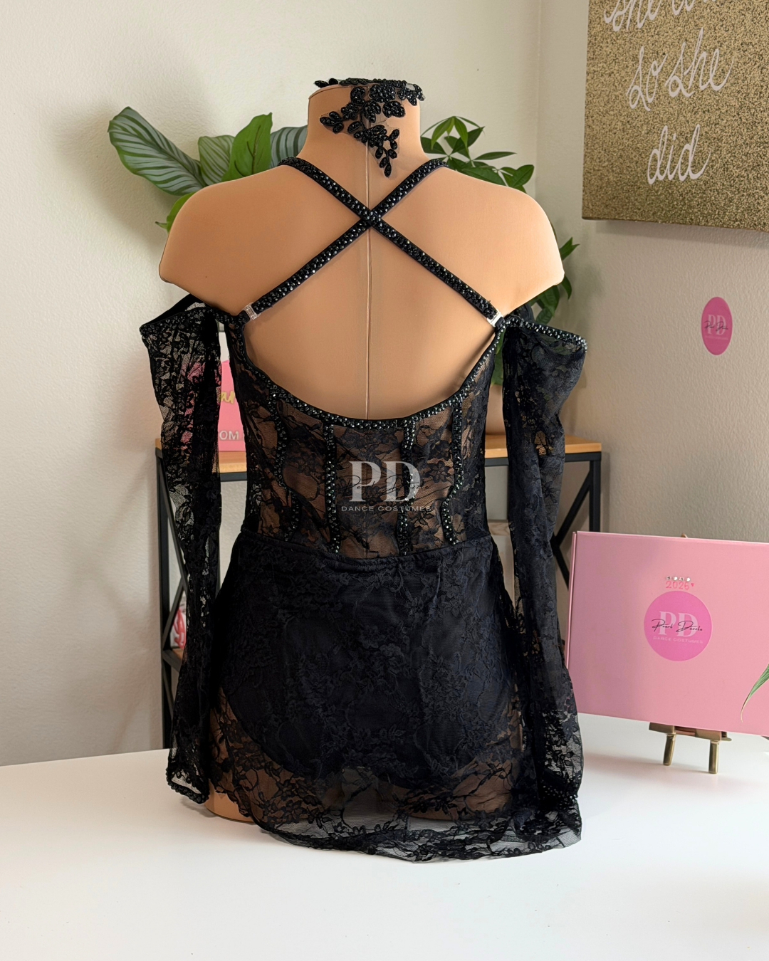 Ready to Ship-Adult Small – Black Lace Contemporary/Lyrical Costume
