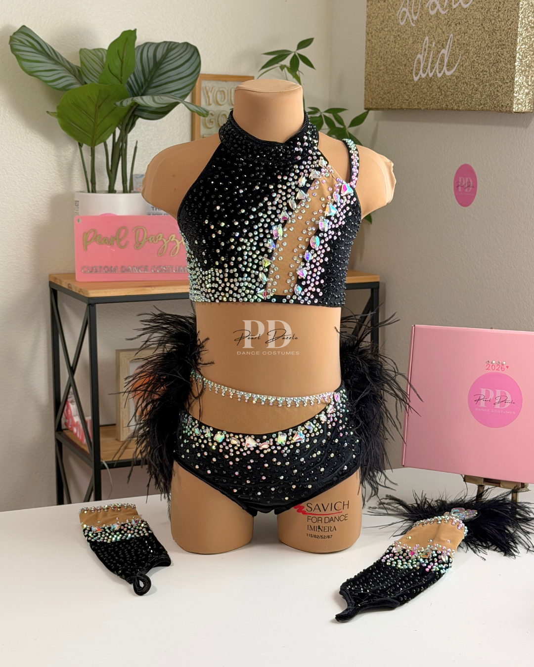 Ready to ship -CM/CL(7-9Y)-Black Diamond Feather Jazz Costume