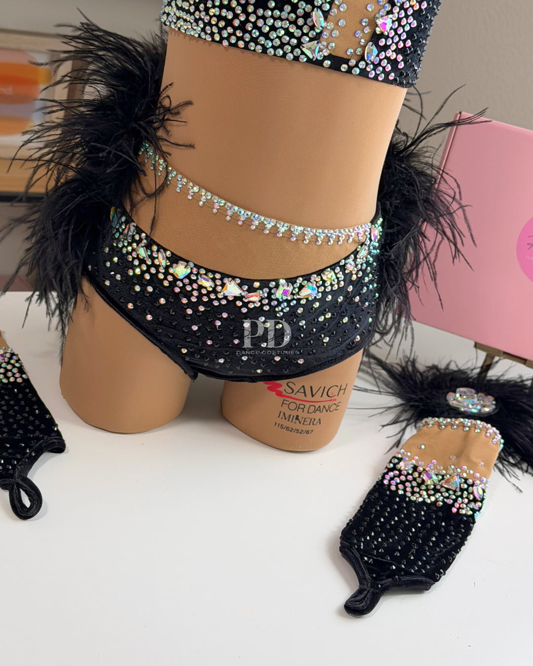 Ready to ship -CM/CL(7-9Y)-Black Diamond Feather Jazz Costume