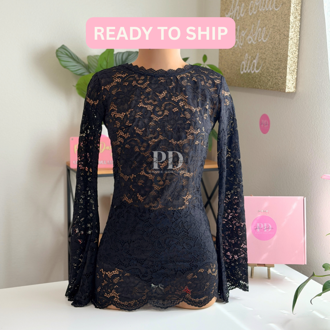 Ready to ship（AXS/AS）-Black lace elegant lyrical contemporary Costume