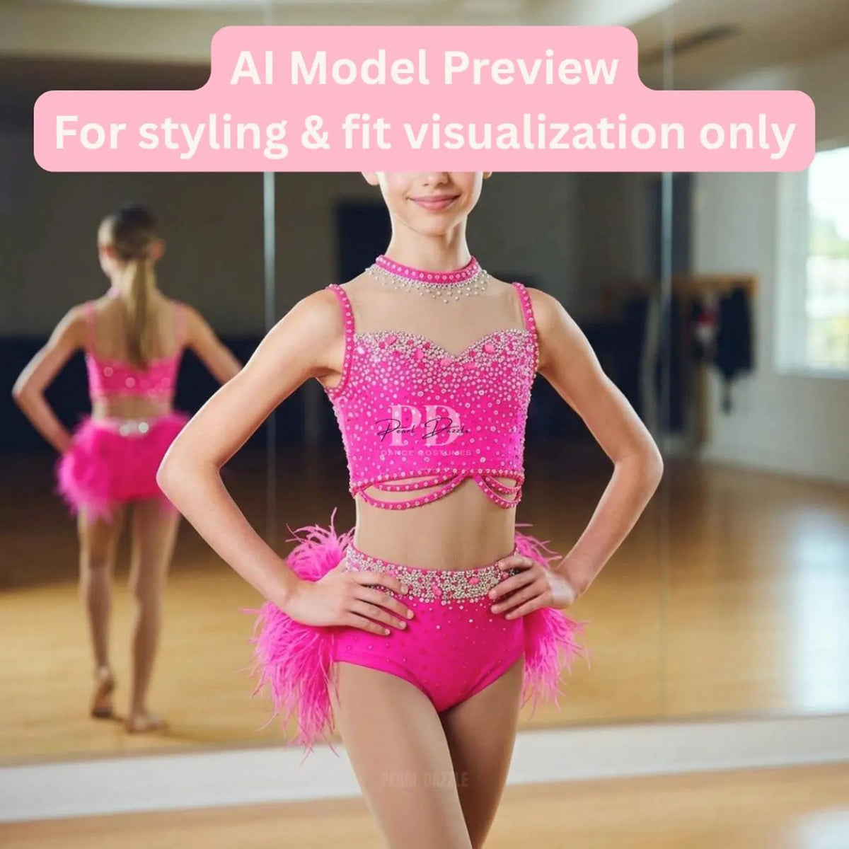 Ready to ship（CM/CL）- Custom Design Pink Feather Jazz Costume